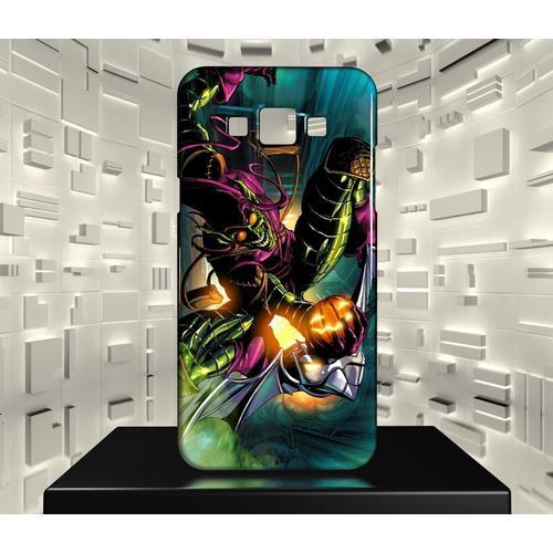 Coque Design Galaxy E7 Bouffon Vert Green Goblin Comics 01