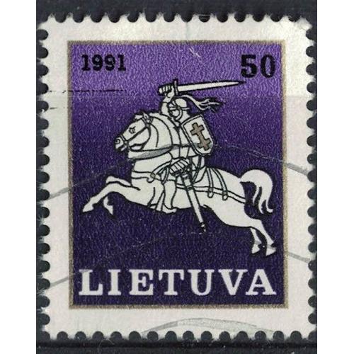 Lituanie 1991 Oblitéré Used Coat Of Arms Blason Chevalier Vytis Su