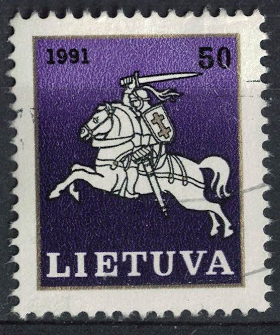 Lituanie 1991 Oblitéré Used Coat Of Arms Blason Chevalier Vytis Su