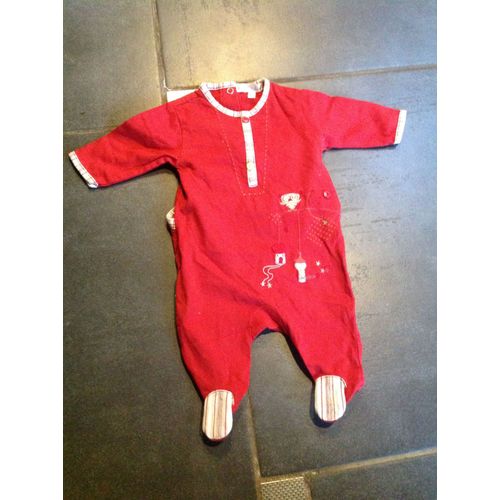 Pyjama Kitchoun 1 Mois Rouge