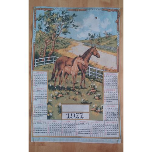 Torchon Calendrier Année 1977