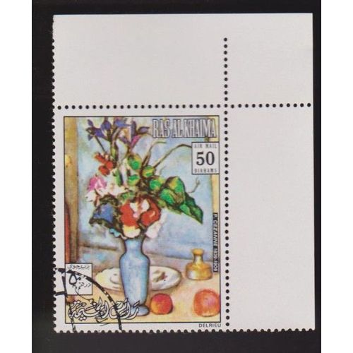 Timbre Ras Al Khaima Émirats Arabes Unis Fleurs Peinture Tablaux Peintre Cezanne 50