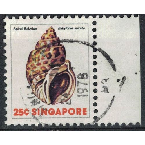 Singapour 1977 Oblitéré Used Coquillage Babylonia Spirata Su