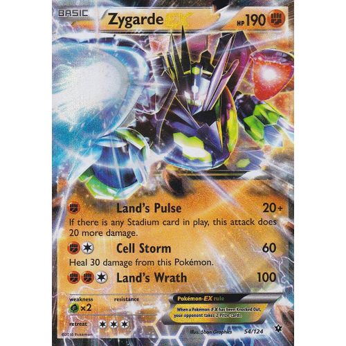 Carte Pokemon - Zygarde Ex - 54/124 - Ultra Rare - Xy10 Impact Des Destins - Version Anglaise -