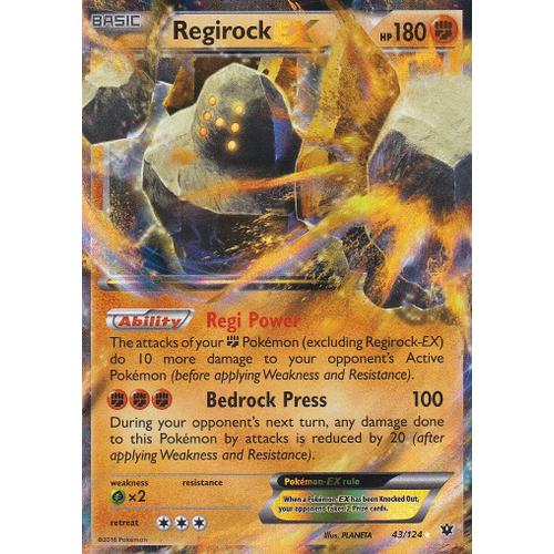 Carte Pokemon - Regirock - 43/124 - Ultra Rare - Xy10 Impact Des Destins - Version Anglaise -