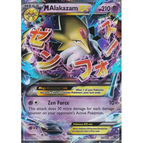 Carte Pokemon - Malakazam Ex ( Mega Alakazam Ex ) - 26/124 - Ultra Rare - Xy10 Impact Des Destins - Version Anglaise -
