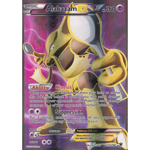 Carte Pokemon - Alakazam Ex - 117/124 - Ultra Rare Full Art - Xy10 Impact Des Destins - Version Anglaise -