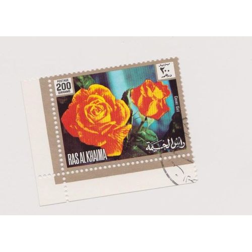 Timbre Ras Al Khaima Émirats Arabes Unis Fleur Fleurs Rose Cover Girl 200