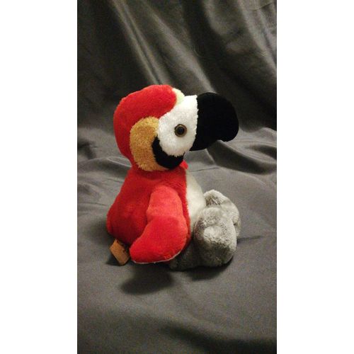 Peluche Doudou Perroquet Ara Rouge Billes Yeux Plastique Ravensden