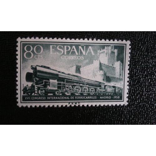 Timbre Espagne ( Yt 923 ) 1958 Congrès International Des Chemins De Fer