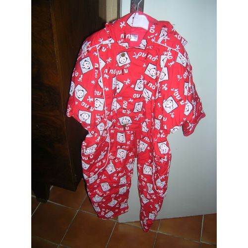 Combinaison Nino À Capuche Polyester Et Coton 18 Mois Multicolore