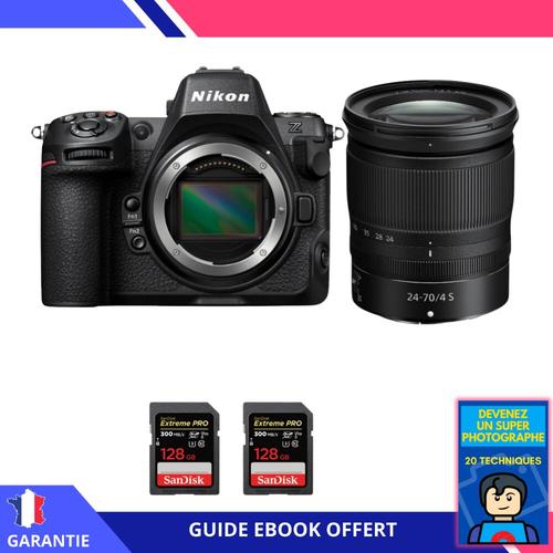 Nikon Z8 + Z 24-70mm f/4 S + 2 SanDisk 128GB Extreme PRO UHS-II SDXC 300 MB/s + Ebook 'Devenez Un Super Photographe' - Hybride Nikon