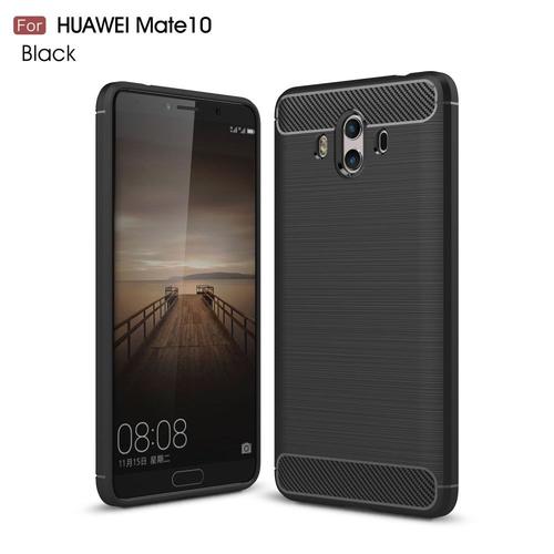 Coque Pour Huawei P10 Coloris Noir Brossé Et Aspect Carbone