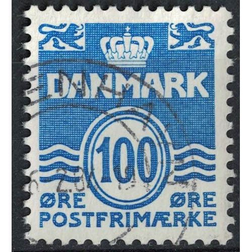 Danemark 1983 Oblitéré Used Wavy Lines Lignes Ondulées Lions Héraldiques Cobalt Su
