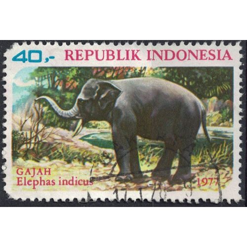 Indonésie 1977 Oblitéré Used Animaux Sauvages Éléphant Elephas Maximus Indicus Asie Su