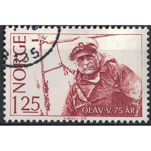 Norvège 1978 Oblitéré Rond Used King Roi Olav V 75 Ans Aux Commandes D'un Voilier Su