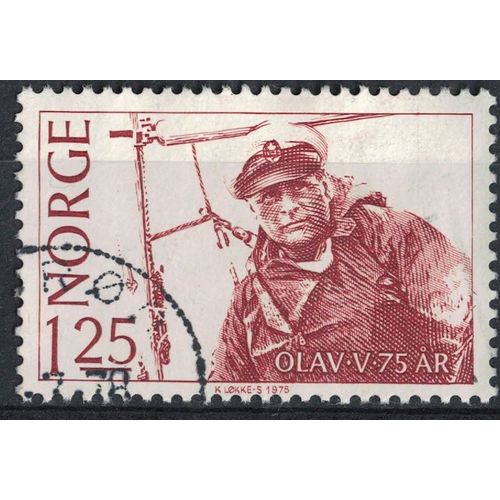Norvège 1978 Oblitéré Rond Used King Roi Olav V 75 Ans Aux Commandes D'un Voilier Su