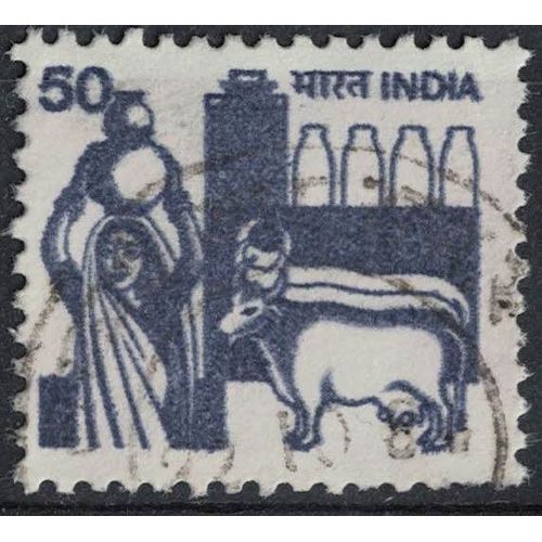 Inde 1982 Oblitéré Used Dairy Farming Elevage Laitier Vaches