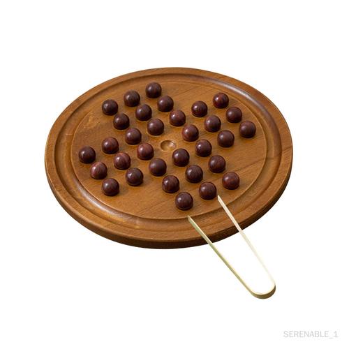 Jeu De Société Solitaire En Bois, Jeu D'échecs En Marbre Pour Enfants, 1