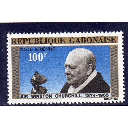 Timbre De Poste Aérienne Du Gabon (Mort De Sir Winston Churchill)