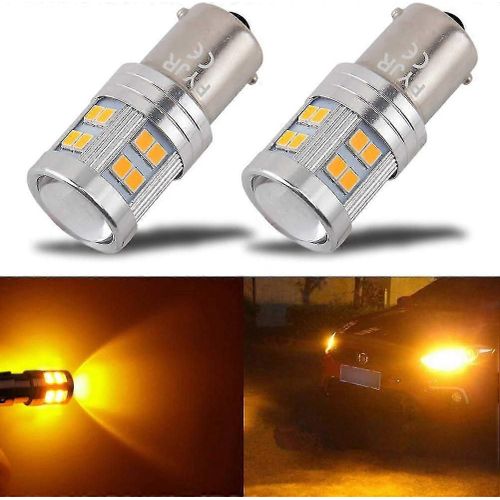 1156 Ba15s P21w Ampoules Led Orange Jaune Orange, 6w 12v 24v Super Lumineux, Avec Projecteur Pour Feux De Signalisation Inversant Les Clignotants (Pack De 2) [nergie Cl