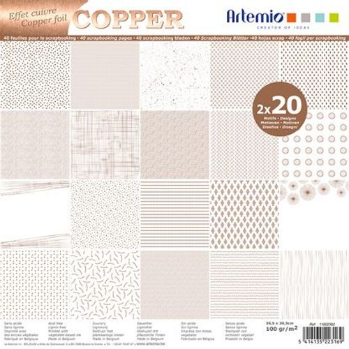 Bloc Papier 30 Cm Foil Cuivre 40 Feuilles - Artémio