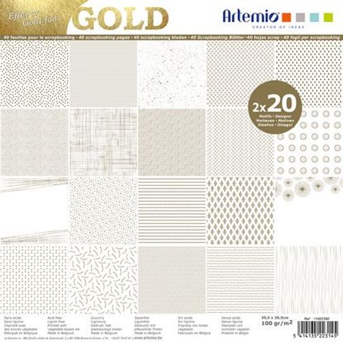 Bloc Papier 30 Cm Foil Or 40 Feuilles - Artémio