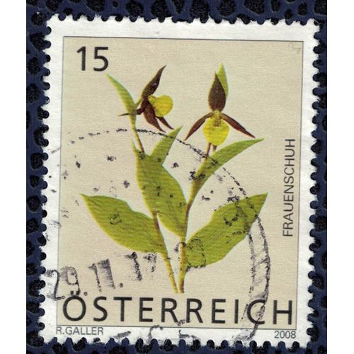 Autriche 2008 Oblitéré Rond Used Flower Fleur Cypripedium Calceolus Sabot De Vénus