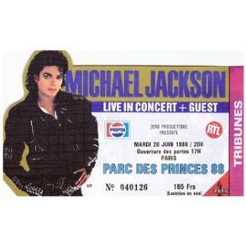 Billets De Concert Michael Jackson Parc Des Princes 88