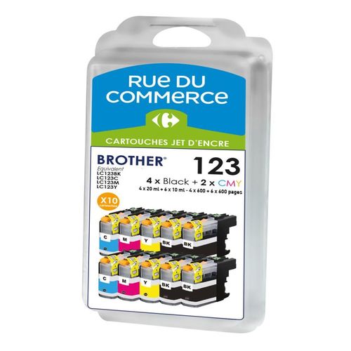 Pack De 10 Cartouches Compatibles Brother Lc123 Bk/c/m/y