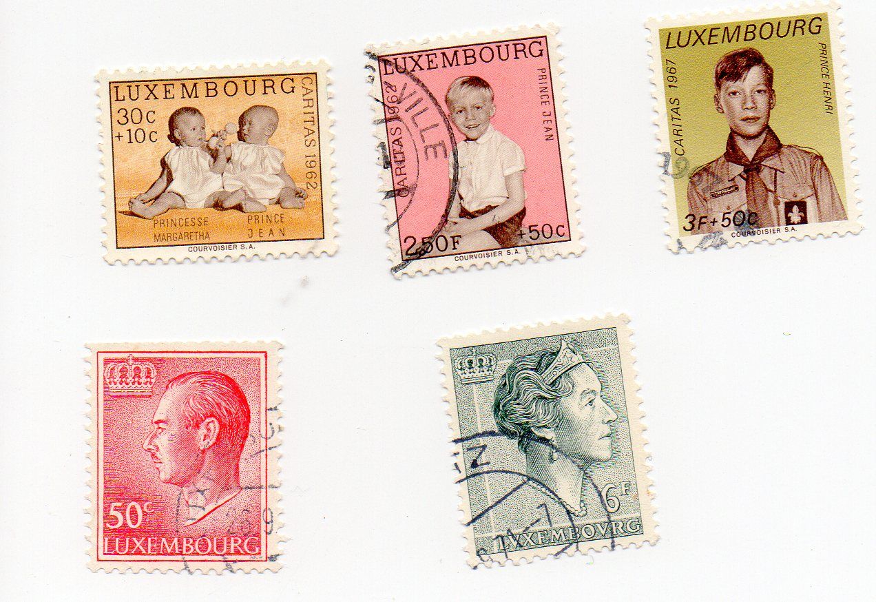 Luxembourg- Lot De 5 Timbres Oblitérés- Princes Et Princesse