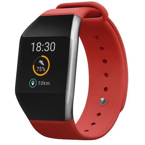 Wiko Wimate Prime - Acier Inoxydable - Tracker D'activités Avec Bracelet - De Couleur Orange - Affichage 0.95" - 4 Go - Bluetooth