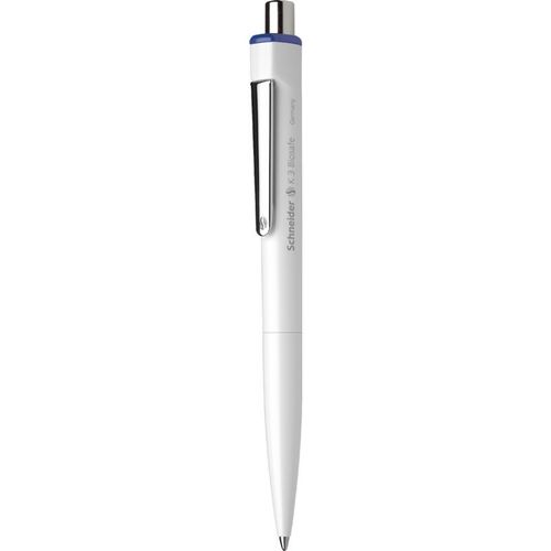 Schneider Lot De 5 Stylos À Bille K3 Biosafe Blanc Pte Moyenne Bleu