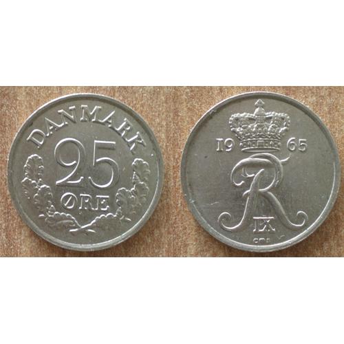 Danemark 25 Ore 1965 Piece Couronne Krone