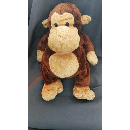 gros doudou peluche singe marron beige PROVERA