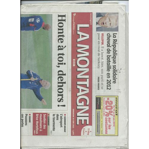 Journal La Montagne Du 20/06/2010,Article Photo I Muvrini, René Lacaille 2010