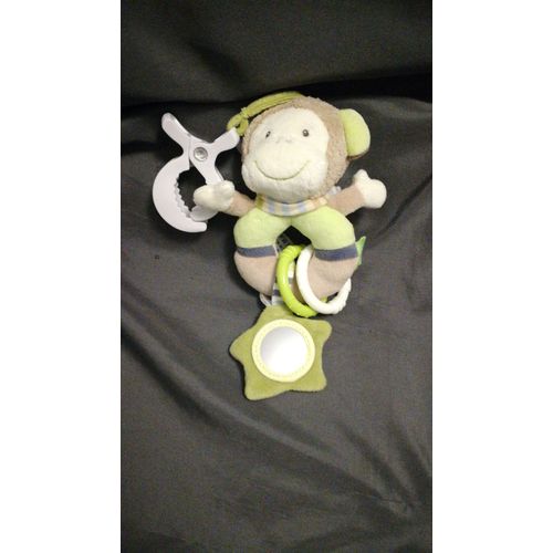 Doudou Hochet Singe Vert Beige Activites Babysun Baby Sun