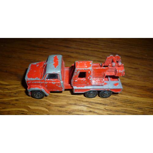 Majorette 283/251 - Camion Grue (Incomplète) - 1/100ème Métal, 7,5x03cm Environ ,Année 70,Rouge