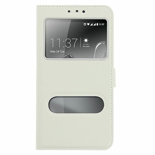 Etui Wiko View Xl Double Fenêtre Blanc