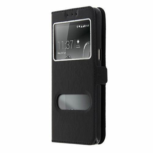 Etui Wiko View Prime Double Fenêtre Noir