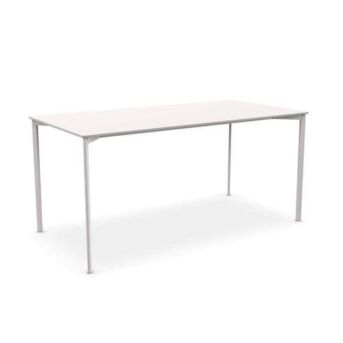 Magis Table Rectangulaire Pour L'extérieur Striped 159x79 Cm (Blanc - Hpl Et Acier Peint)