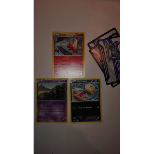 Lot De 3 Cartes Pokemon Xy, Galifeu, Gringolem Et Baggiguane