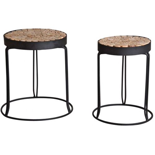Sellettes Rondes En Bois Et Métal