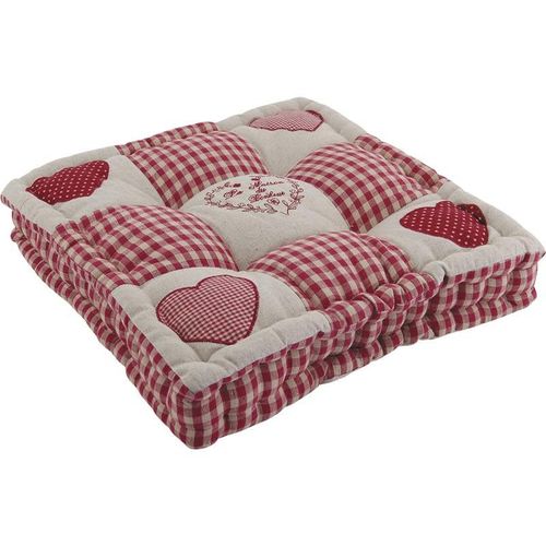 Coussin De Chaise Rouge Motifs Coeurs