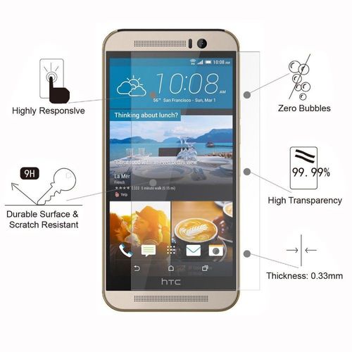 Film De Protection Htc One M7 En Verre Trempé Resistant Anti Rayures