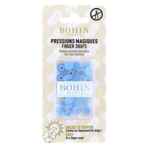 Pressions Magiques - Boîte De 8 Boutons Pression Sans Pince 9 Mm - Bohin Bleu Ciel