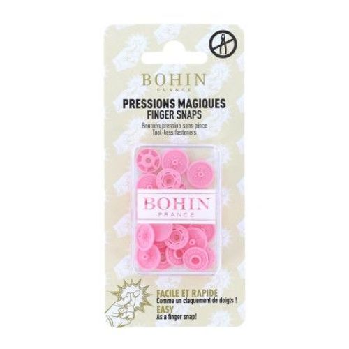 Pressions Magiques - Boîte De 8 Boutons Pression Sans Pince 13 Mm - Bohin Rose
