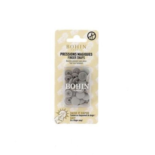 Pressions Magiques - Boîte De 8 Boutons Pression Sans Pince 13 Mm - Bohin Gris