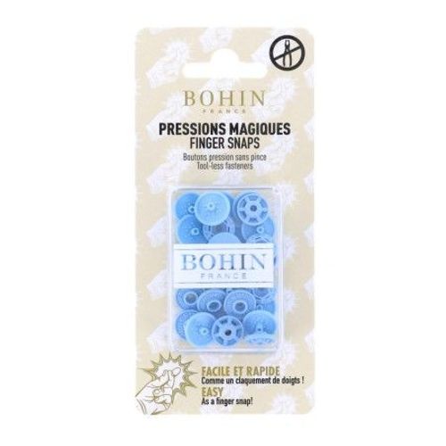 Pressions Magiques - Boîte De 8 Boutons Pression Sans Pince 13 Mm - Bohin Bleu Ciel