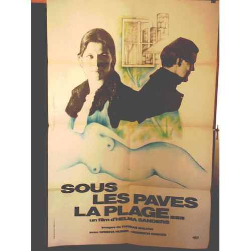 Sous Les Pavés La Plage - 1975 - Affiche Originale Pliée 80 X 120 - Helma Sanders - Politique - Féminisme - Théatre - Erotisme